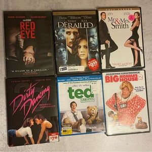 Classic movies dvd lot Dirty Dancing Ted Derailed Red Eye Mr & Mrs Smith Momma’s